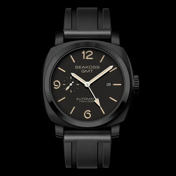SEAKOSS 100m plongée hommes GMT montres mécaniques automatiques 1963 horloge 2557 mouvement mouette montres-bracelets saphir Super lumineux