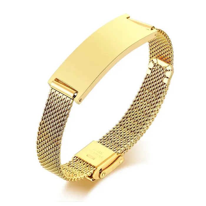 Bracelet Personnalisé en Maille Or Rose pour Homme et Femme