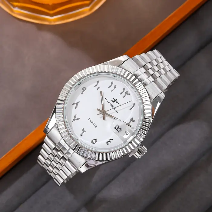 Nouveaux hommes Date montres haut de gamme de luxe calendrier décontracté en acier inoxydable affaires montre-bracelet