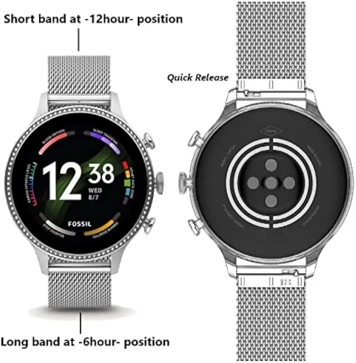 Bracelet de montre en maille d'acier inoxydable