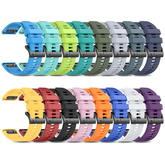 Bracelet de montre sport 26/22 mm pour Garmin Fenix 8 E 6X GPS 6 5X 5 7X 7/Epix Pro/Tactix 8/MARQ/instinct 2X Solar Quickfit en caoutchouc