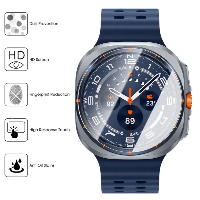Pour Samsung Galaxy Watch Ultra 47mm 2025 protecteurs d'écran en verre trempé dureté HD Films de montre