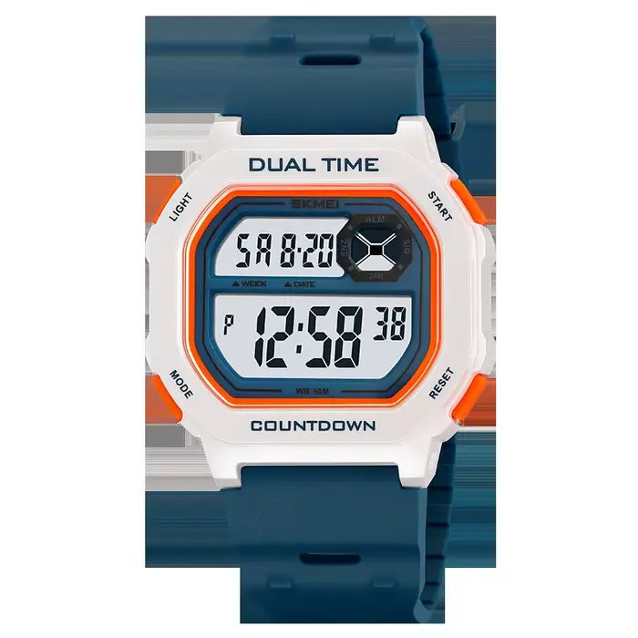 SKMEI 2543 montre numérique double temps mode Sport montres pour hommes compte à rebours chronomètre