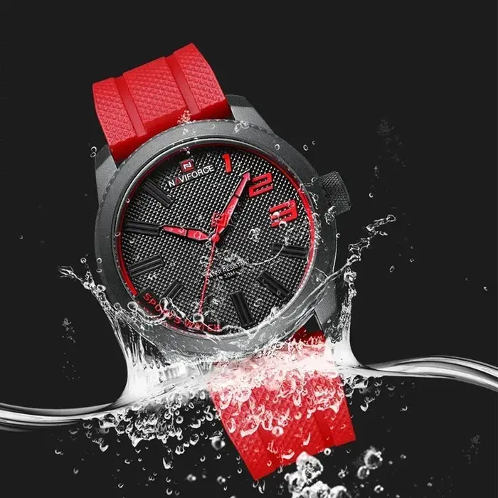 NAVIFORCE Top marque de luxe hommes montre-bracelet étanche homme montre Orange caoutchouc Sport militaire affaires Quartz mâle horloge cadeau 9202