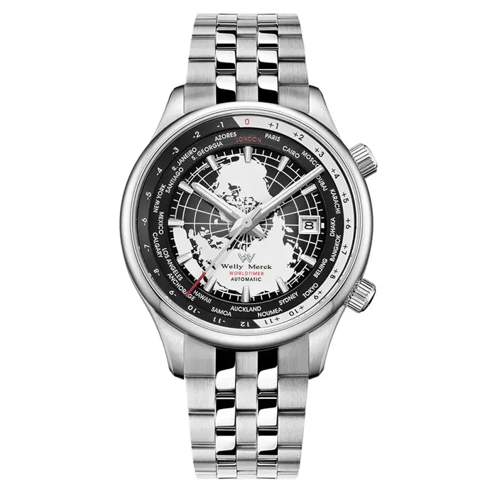 WM montre automatique mécanique hommes montres de haute qualité saphir heure mondiale Original reconnu marque Welly