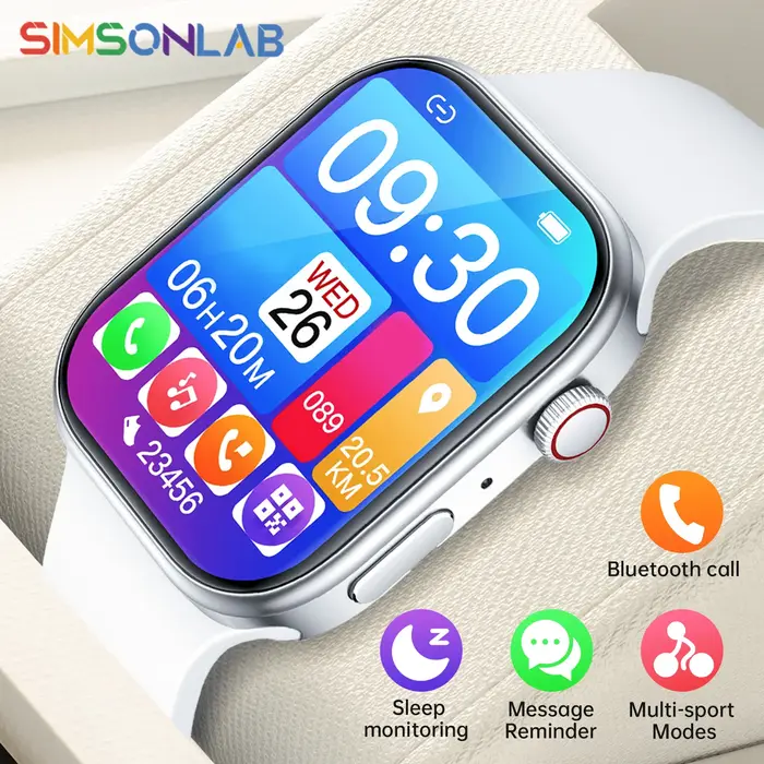 Nouvelle montre intelligente 1.83 "écran HD surveillance du sommeil et de la santé appel Bluetooth Modes multisports montres intelligentes de mode pour femmes hommes cadeau