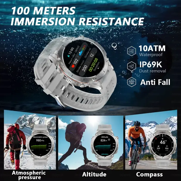 2025 GUHUAVMI Y-101 GPS sport montre intelligente 10ATM étanche intégré double bande GNSS boussole altimètre qualité militaire Smartwatchs
