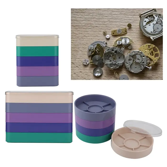 Boîte de rangement pour pièces de montre à 5 niveaux, boîte de rangement pour outils de montre, pour composants de vis, mouvements et pièces de quincaillerie