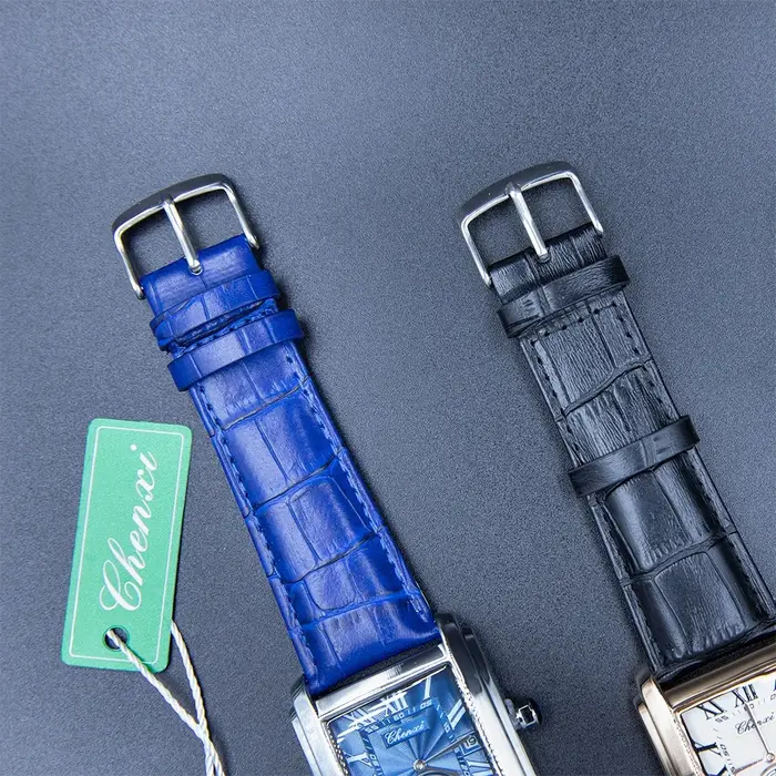 Montre à quartz avec bracelet en cuir pour homme