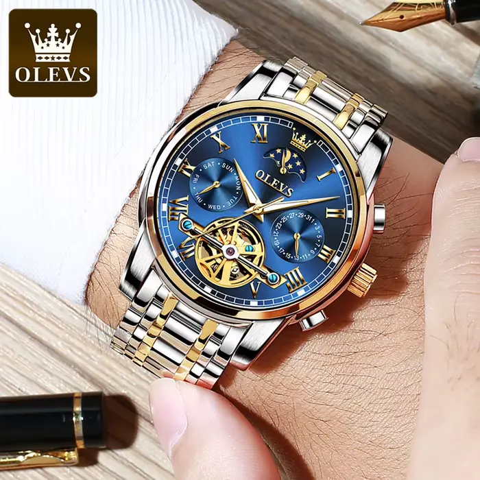 OLEVS hommes montre automatique mécanique