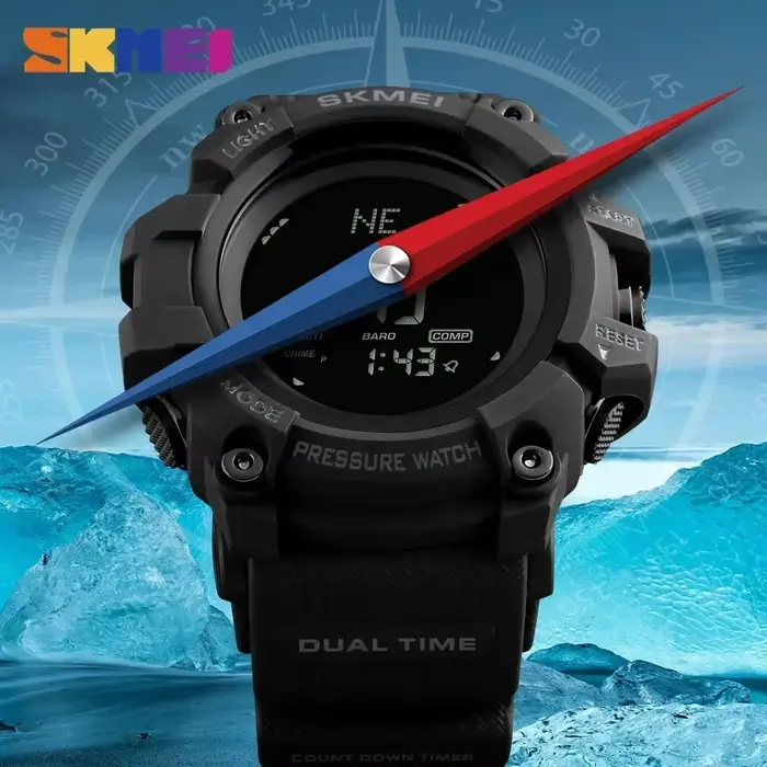 SKMEI 1358 altimètre météo Tracker étanche reloj hombre montres d'extérieur hommes pression boussole Sport