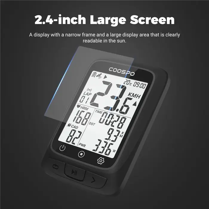 Coospo – compteur de vélo sans fil BC107, GPS, odomètre, compteur de vitesse, 2.4 pouces, bluetooth 