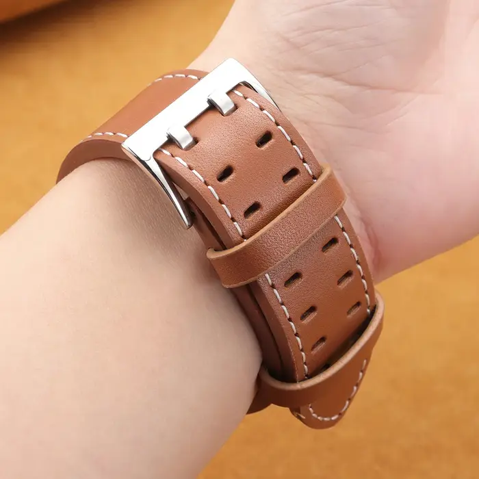 Bracelet de montre en cuir véritable vintage 20 mm 22 mm