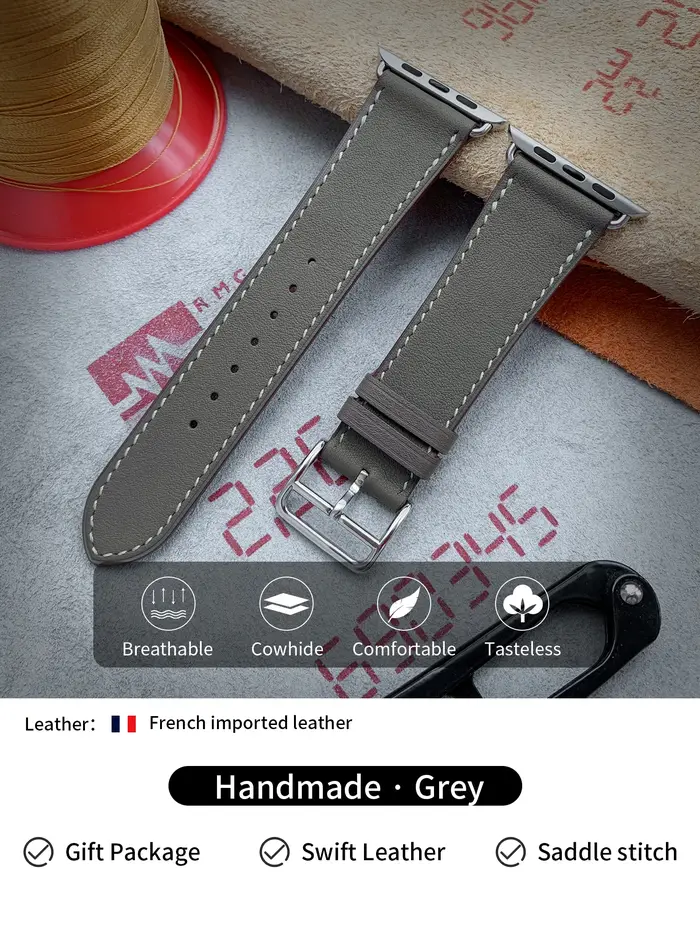 Kebitt haute qualité Swift Barenia cuir tour unique bracelet Iwatch pour Apple Watch Ultra 1 2 10 9 