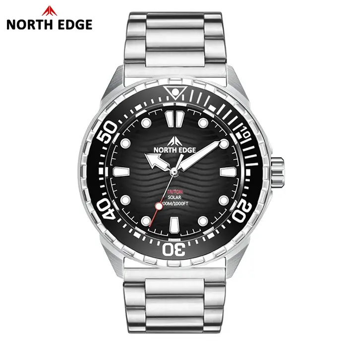 2025 nouveau NORTH EDGE TRITON montre de plongée à énergie solaire hommes montres à Quartz de luxe