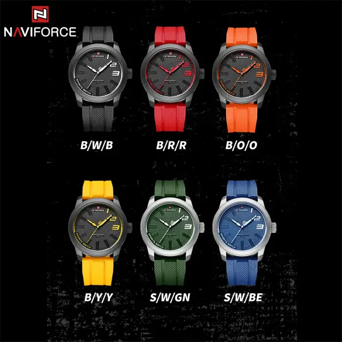 NAVIFORCE – montre à Quartz pour hommes, marque de luxe, bracelet en Silicone, militaire, étanche 30