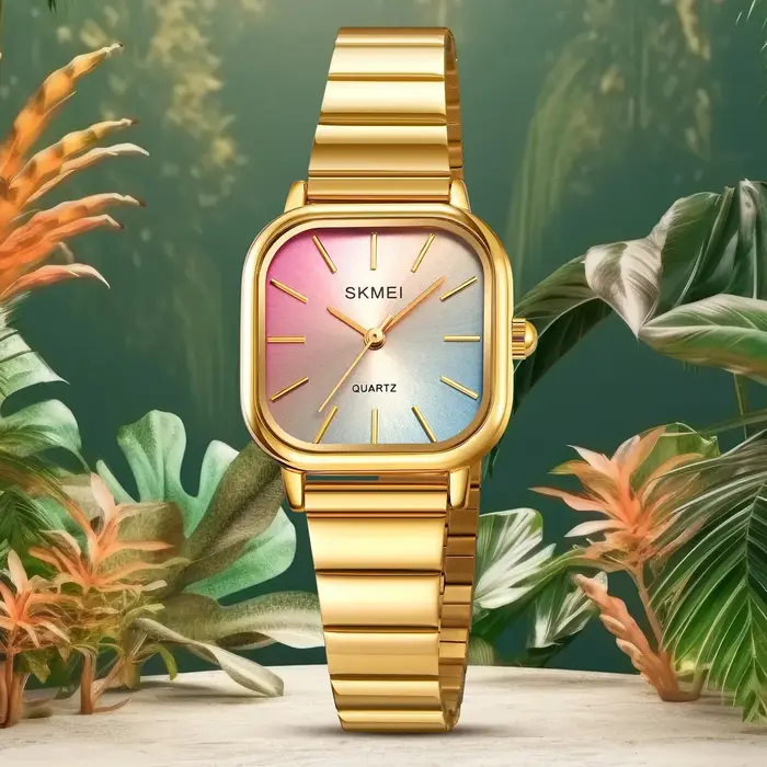 SKMEI 2190 pour dames femme fille femmes montres étanche horloge reloj mujer luxe bracelet en acier inoxydable montre-bracelet à Quartz