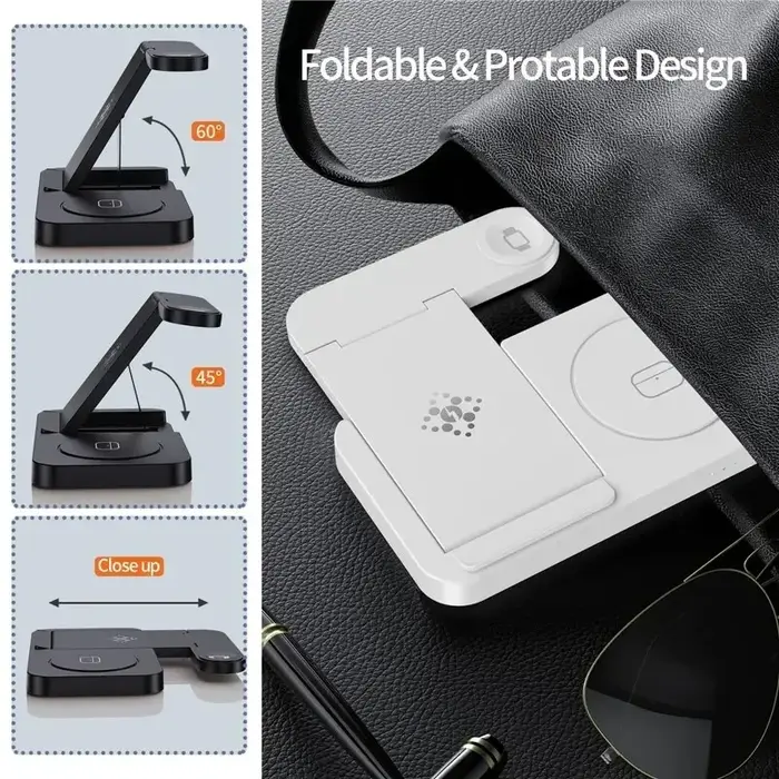 Chargeur sans fil pliable 4 en 1