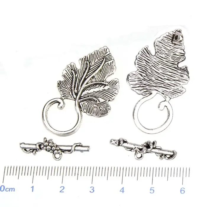 Fermoirs pour Bracelets à faire soi-même, 15 pièces, crochets pour colliers, feuilles d'argent Vinta