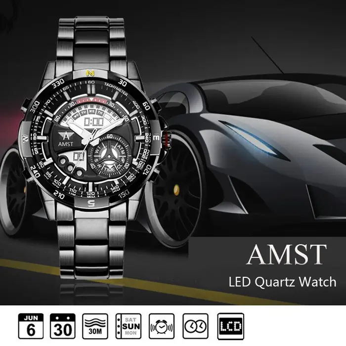 Montre-bracelet militaire à quartz pour homme