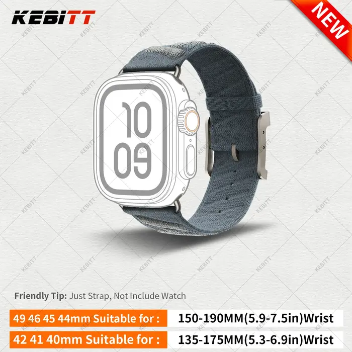 Nouveau Kebitt En Mer Bleu Nuit bracelet Iwatch à tour unique pour Apple Watch Ultra 3 2 série 1110 9 8 7 6 5 4 SE 3 bracelet 46MM 45 49MM