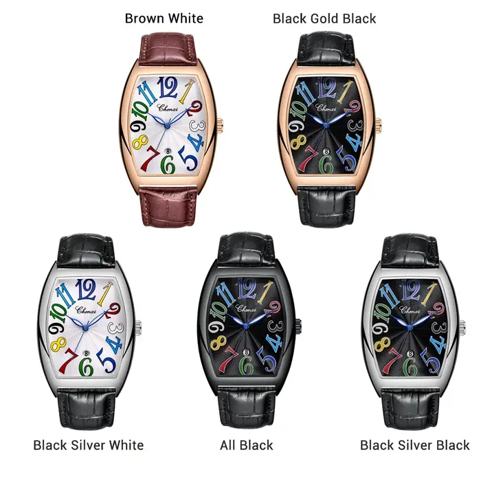 CHENXI montre à Quartz pour hommes de marque de luxe en cuir véritable étanche calendrier lumineux haute qualité montre-bracelet décontractée d'affaires