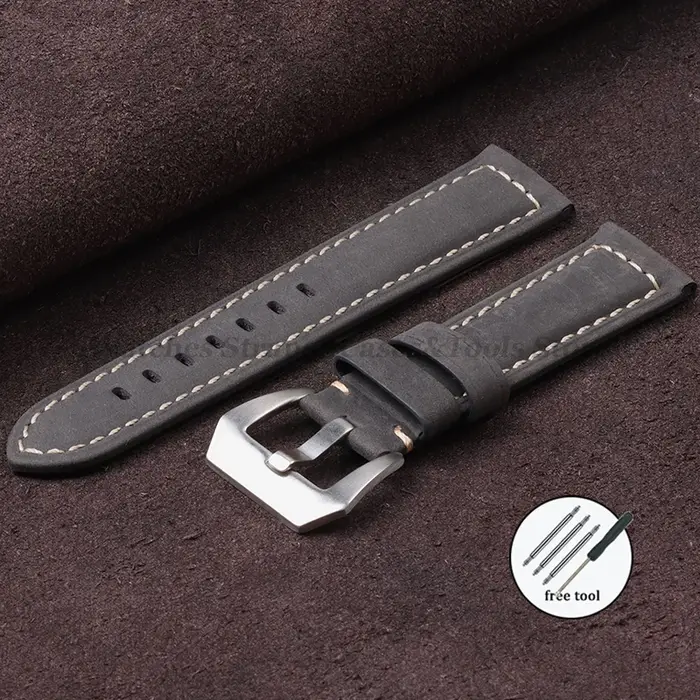 Bracelets de montre vintage en cuir véritable pour hommes et femmes