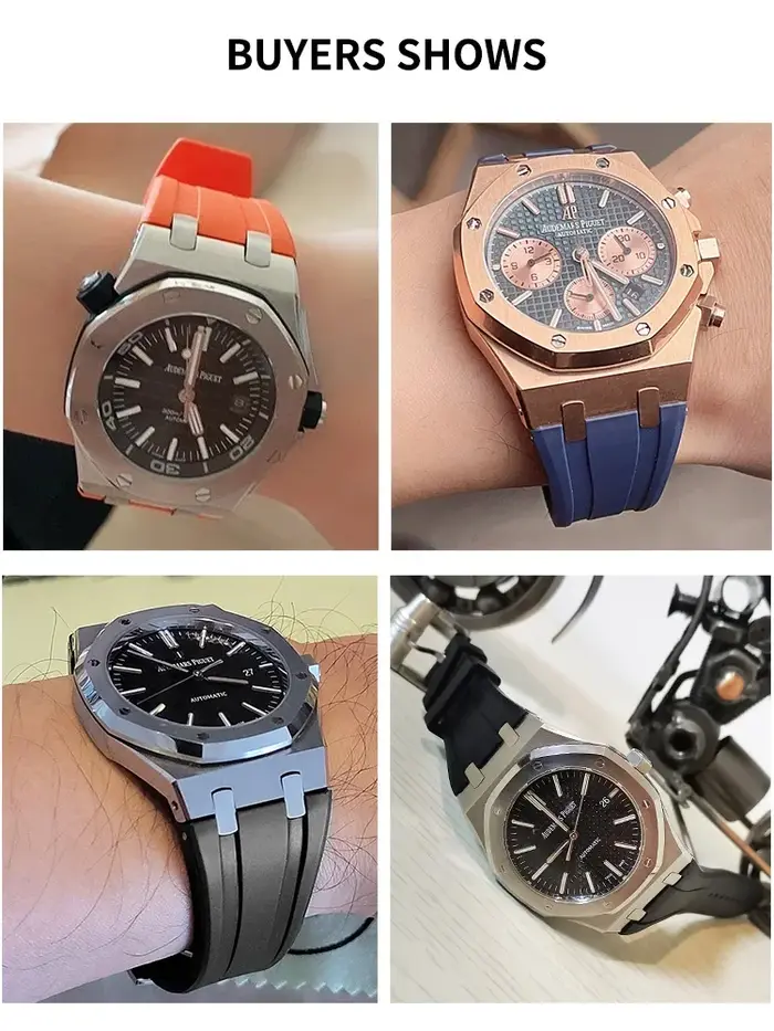 Bracelet de montre en caoutchouc de silicone étanche