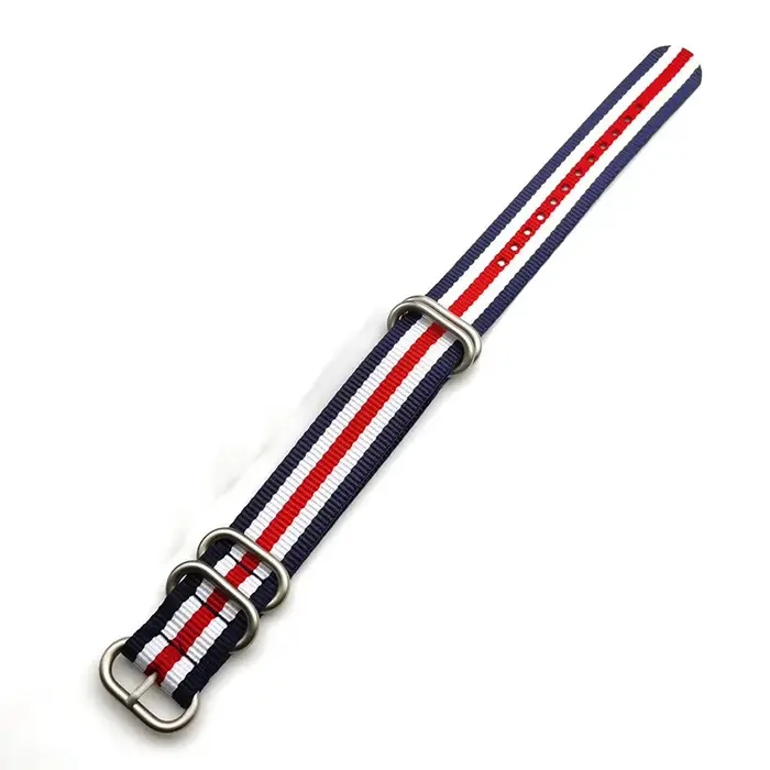 Bracelet de montre en toile de Nylon otan pour ceinture de montre intelligente bleu vert noir Bracelet 5 boucle d'anneau 18 20mm 22 24mm accessoire de qualité supérieure