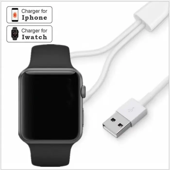 Câble 2 en 1 pour Apple Watch Charger10 9 8 7 6 5 4 3USB, Station de charge Portable rapide pour iph