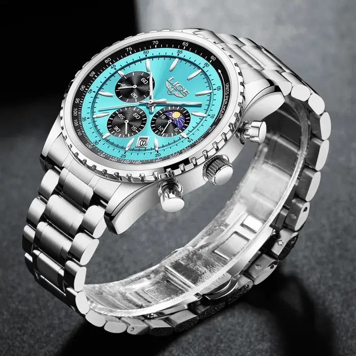 Relogio Masculino LIGE nouveaux hommes montre avec entièrement en acier étanche