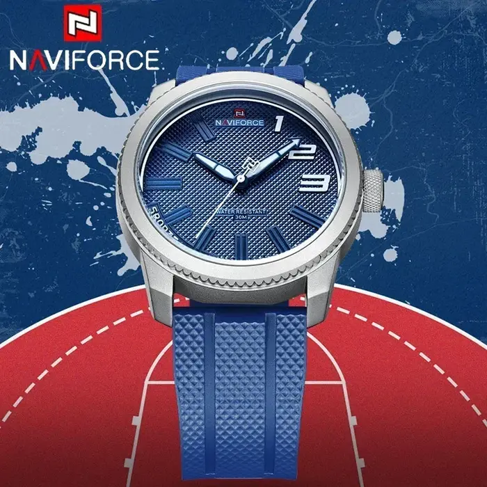 NAVIFORCE Top marque de luxe hommes montre-bracelet étanche homme montre Orange caoutchouc Sport militaire affaires Quartz mâle horloge cadeau 9202
