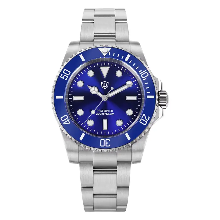 Watchdives VH31 balayage Quartz deuxième mouvement hommes montres acier inoxydable saphir 200M étanc