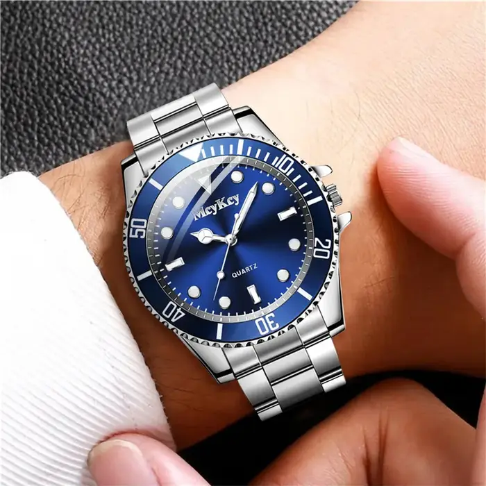 Mode grand cadran hommes montre à Quartz