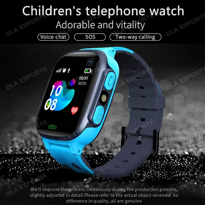Montre intelligente pour enfants avec caméra GPS SOS lampe de poche LED calculatrice mathématique montres d'appel vidéo-cadeau de vacances Smartwatch pour les enfants