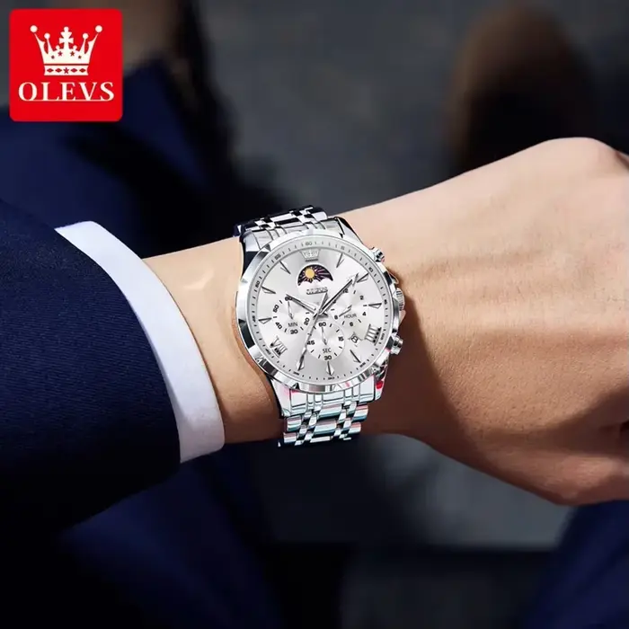 Montres pour hommes OLEVS Top Moon Phase Fashion