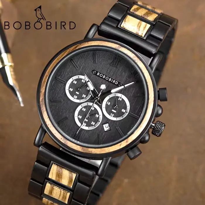 BOBO BIRD marque montres hommes en bois montre de mode