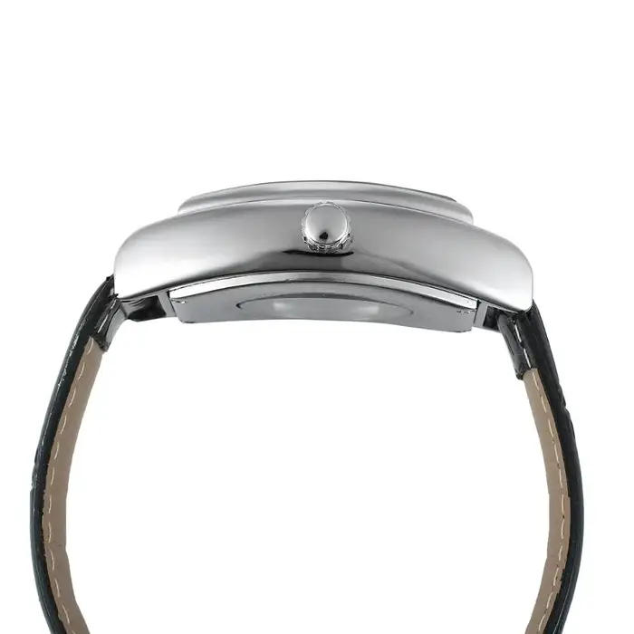 T-WINNER mode simple décontracté montre pour hommes rectangulaire cadran blanc boîtier en argent noir bracelet en cuir