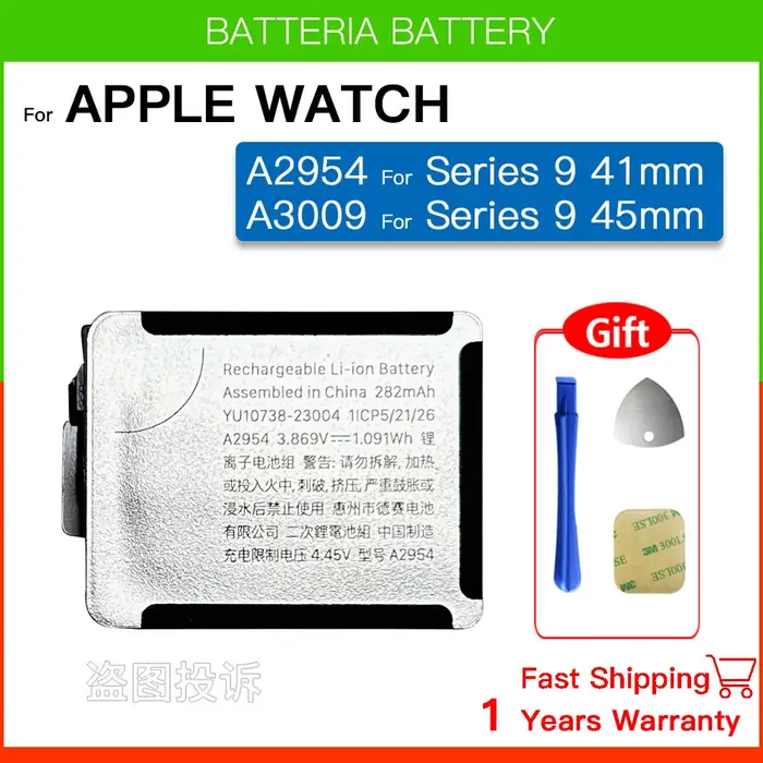 Batterie de remplacement pour Apple Watch Series SE 3 4 5 6 7 8 9 10 pour IWatch S3 S4 S5 S6 S7 S8 S9 Bateria 38/40/41/42/44/45/46/49mm