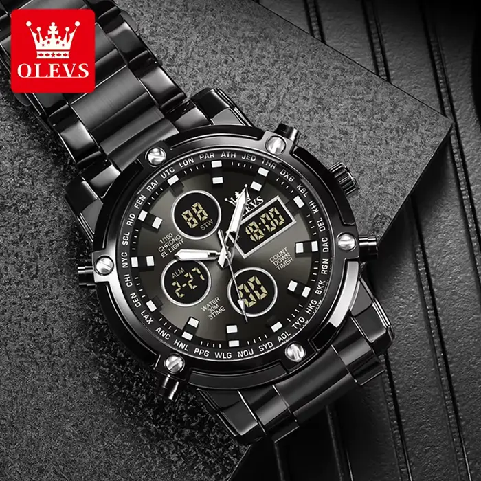 Montre-bracelet de sport numérique à quartz pour homme