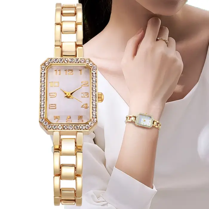 Montre pour femme de luxe 2025 nouveau Simple carré plein diamant