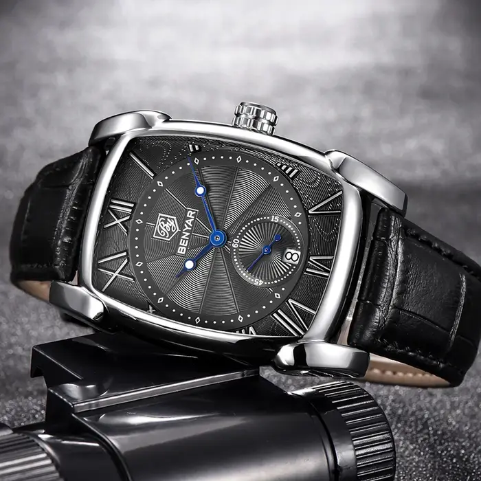 BENYAR – montre-bracelet en cuir pour hommes