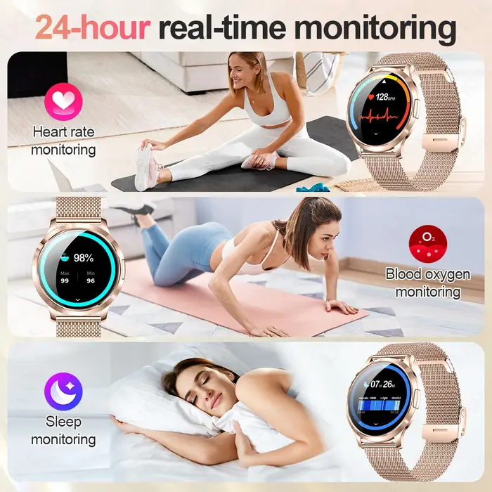 LIGE 2025 nouvelle montre intelligente pour femmes AMOLED HD écran montres IP68 étanche moniteur de fréquence cardiaque dames ultra-mince Smartwatch
