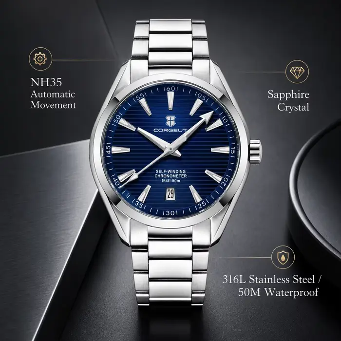 CORGEUT NH35 montre automatique pour hommes