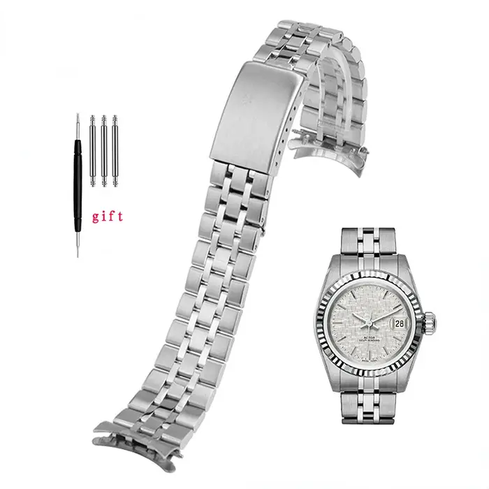 Bracelet de montre en métal à extrémité incurvée