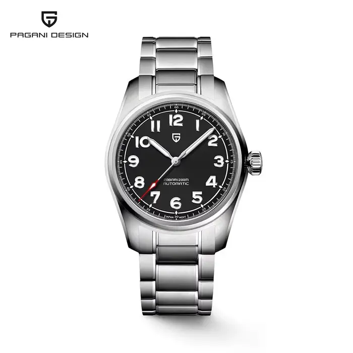 Montre automatique mécanique pour homme PAGANI DESIGN, mouvement NH35, verre saphir avec traitement 