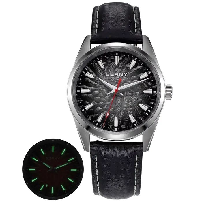 BERNY montres pour hommes 10ATM saphir lumineux mode Quart montre pour hommes classique élégant robe