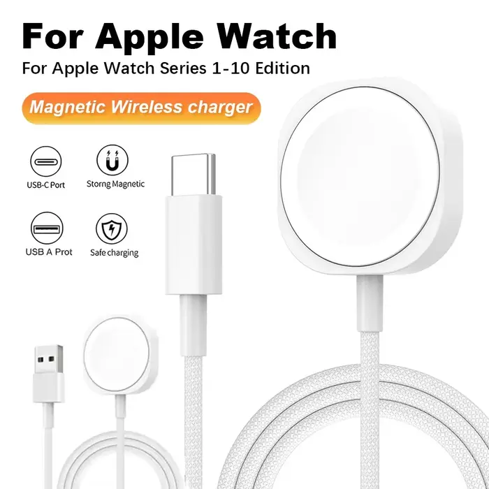 Câble de charge rapide USB A sans fil magnétique de type C pour Apple Watch Series 10 9 8 7 6 5 4 3 2 1 Ultra Edition iWatch