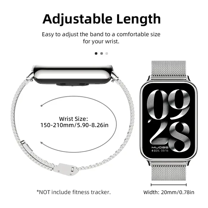 Mi Band 10 Pro / 9 Pro / 8 Pro Bracelet en métal pour Xiaomi Smart