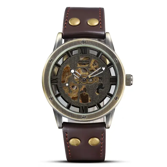 Montre mécanique automatique en bronze pour homme